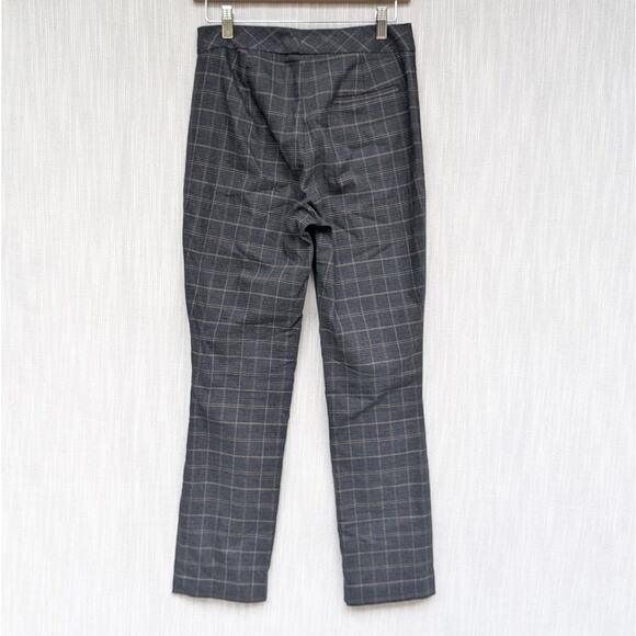 Bailey 44 Gray Cotton Check Plaid Straight Leg Ankle Trouser Pants, size 6 - Picture 2 of 8
